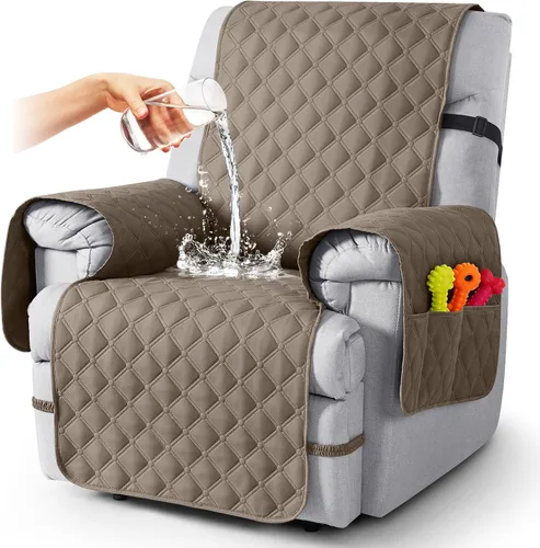 Miniatura 17 de TAOCOCO Fundas reclinables 100% impermeables, con correas para las piernas, funda de sofá reclinable reversible para silla reclinable, protector