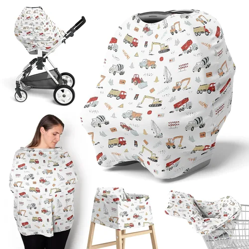 Miniatura 7 de Sweet Jojo Designs Funda de asiento de coche de bebé para lactancia, lactancia, silla alta, carrito de compras, cochecito, toldo para asiento