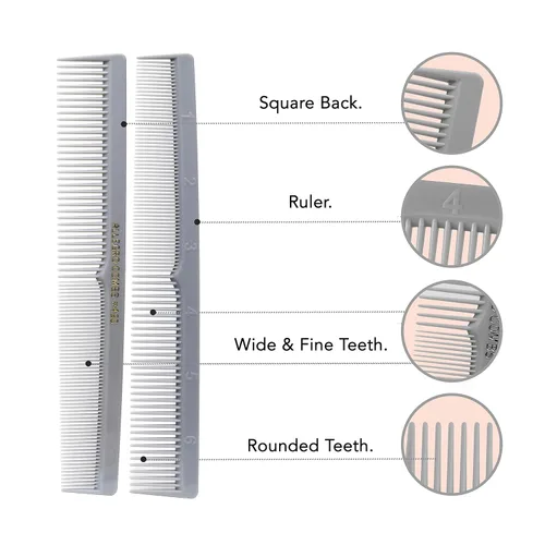 Miniatura 9 de Allegro Combs Juego de 420 peines para el cabello, 12 unidades, peluquero de goma de nitrilo, bolsillo y peines de peinado para estilistas, gris