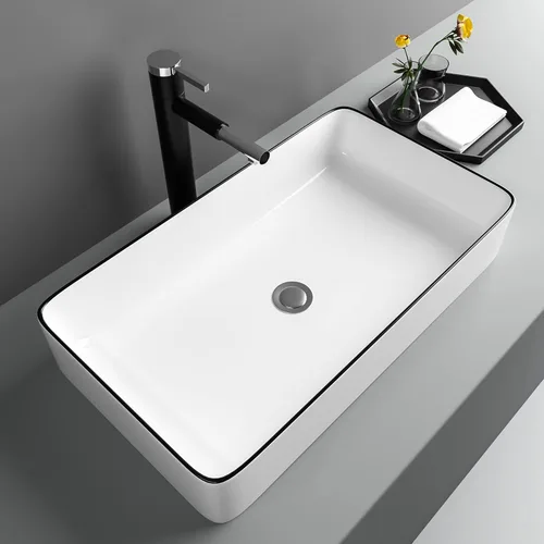 Miniatura 12 de Fregadero de esquina de baño pequeño de 18 x 10 pulgadas, fregadero rectangular blanco moderno para colgar en la pared Montaje en pared blanco