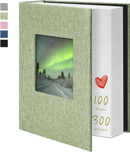 Miniatura 18 de Álbum de fotos Yopih 4x6 100 bolsillos con cubierta de lino, álbumes de fotos para familia, boda, bebé, libro de fotos con capacidad para imágenes