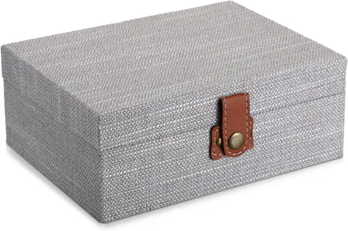 Miniatura 11 de Hipiwe Caja del cofre del tesoro, caja de joyería decorativa de madera con cierre, caja de recuerdos, caja rectangular organizadora de joyas, caja