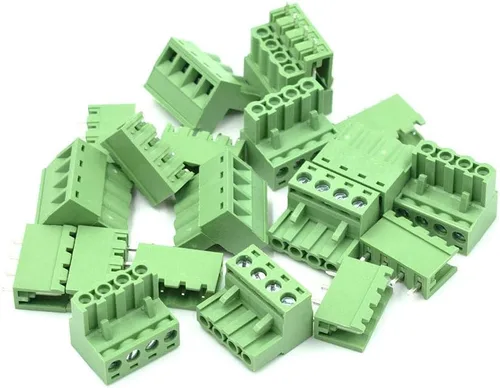 4Pin 0.200 in 2EDG Accesorios de audio y video Pin recto hembra y macho PCB Adaptadores de bloque de terminales enchufables verde - (10 piezas)