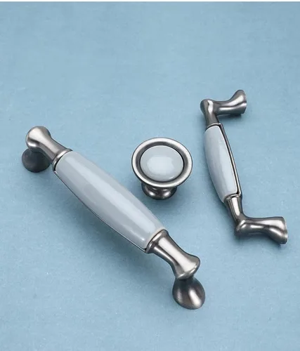 Miniatura 3 de Tiradores de cerámica azul de 3.75 pulgadas, manijas antiguas de cocina, manijas vintage y tiradores para armarios