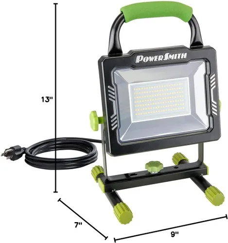 Miniatura 7 de POWERSMITH 10,000 luces de trabajo LED portátiles con carcasa y soporte de metal, lente resistente a impactos y garantía de 5 años (PWLS100H)