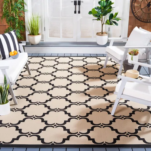 Miniatura 56 de SAFAVIEH Alfombra lavable al aire libre Courtyard Collection - 9 x 12 pies, beige y terracota, no desprende pelusa y fácil limpieza, ideal