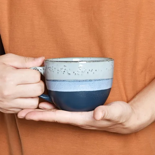 Miniatura 6 de Bosmarlin Juego de 2 tazas grandes de cerámica para café con leche, tazas de sopa jumbo de cerámica para oficina y hogar, 18 onzas, aptas