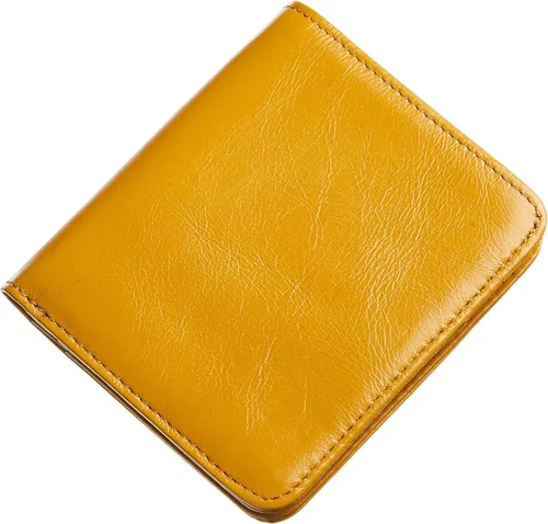 Miniatura 4 de Gostwo - Cartera compacta de piel genuina de lujo para mujer con bloqueo de RFID y ventana de identificación