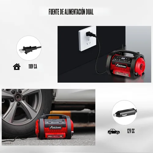 Miniatura 4 de AVID POWER Inflador de neumáticos, compresor de aire portátil, bomba de neumáticos de coche de 12 V CC/110 V CA con inflado y desinflado, 5 modos