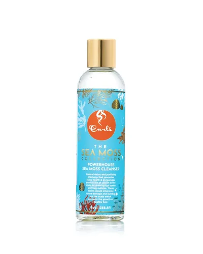 Curls Sea Moss Powerhouse Limpiador para el cabello, champú desintoxicante natural, promueve la salud del cuero cabelludo, evita daños y