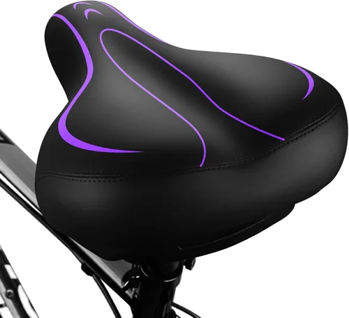 Miniatura 13 de Asiento de Bicicleta Extragrande, Asiento de Bicicleta Cómodo - Sillín de Bicicleta de Repuesto Universal - Asiento de Bicicleta de Cuero