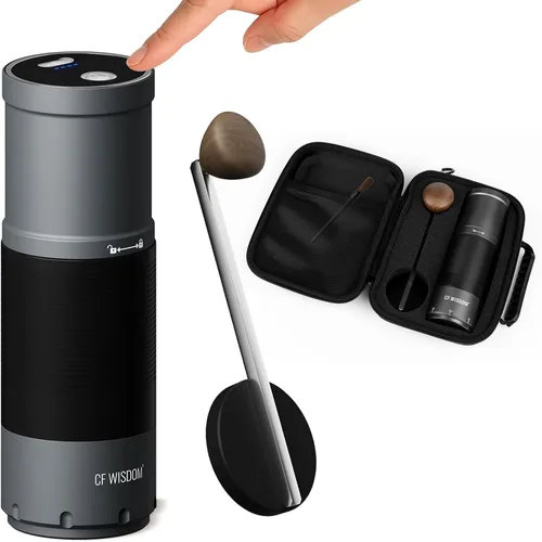 Molinillo de café eléctrico portátil, molinillo de café con rebabas cónicas – Manual de modo dual y molinillo eléctrico manual con ajustes de