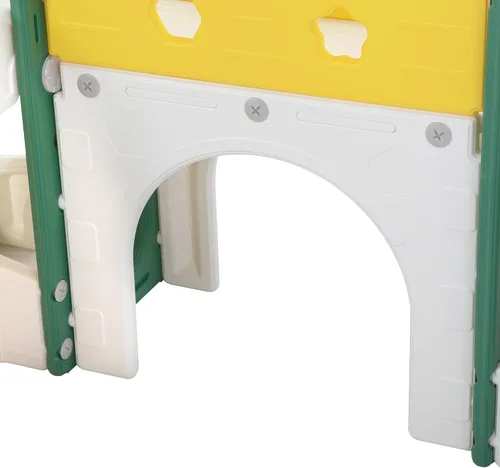 Miniatura 8 de JAXPETY Juego de tobogán y escalador 8 en 1 para niños pequeños, para interiores y exteriores, con escaleras, túnel, telescopio, almacenamiento, aro