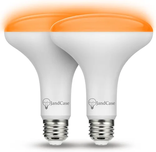 JandCase BR30 Bombillas de Halloween, Bombillas de inundación naranja de Halloween con base E26 para interiores, Bombillas de inundación naranja