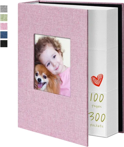 Miniatura 14 de Álbum de fotos Yopih 4x6 100 bolsillos con cubierta de lino, álbumes de fotos para familia, boda, bebé, libro de fotos con capacidad para imágenes