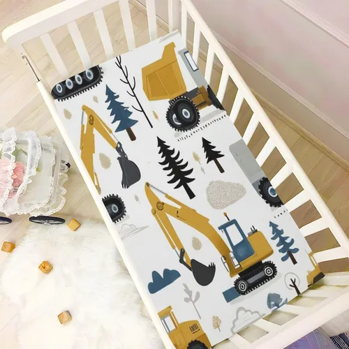 Miniatura 2 de Caikeny Sábana bajera ajustable para cuna para niños y niñas, para camión, tractor, para cuna, colchón de cuna para niños pequeños, recién nacidos