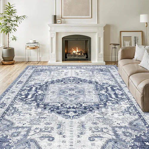 Miniatura 36 de Alfombra de pasillo lavable de 2 x 6 pies - Alfombras de cocina con respaldo antideslizante vintage suave estilo granja, alfombra de entrada