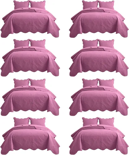 Miniatura 93 de IR Imperial Rooms Velvet Twin Quilt Bedspread Comforter Bedding Set 2 Pcs Diamond Pattern - (68"x86") Bedspread Coverlet + 1 Pillow Shams