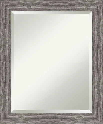Miniatura 42 de Amanti Art Espejo de baño gris para sobre el fregadero, espejo rectangular gris rústico de corteza de 25 x 21 pulgadas, marco rústico de campo