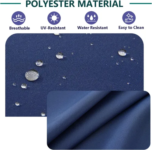 Miniatura 3 de FLYMEI Fundas para Cojines de Patio 24x24x4 Impermeables Funda para Cojín de Exterior de Reemplazo 2 Paquetes Funda para Cojín de Asiento de Azul