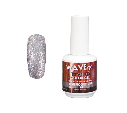 Miniatura 21 de WAVEGEL - Esmalte de uñas en gel con purpurina, colección Titanio, #28 Twinkle Pink I 0.5 onzas