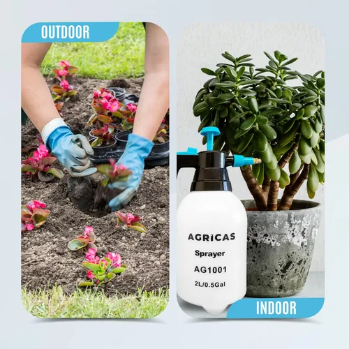 Miniatura 6 de Pulverizador de bomba manual de 0.5 galones, rociador de jardín de presión de 2 litros, rociador de malezas manual con boquilla de latón ajustable
