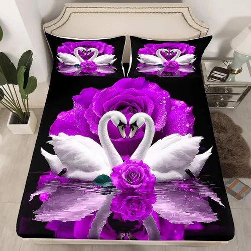 Miniatura 10 de Erosebridal Juego de sábanas bajeras de rosas rojas y leopardo, tamaño individual, diseño de animales africanos salvajes, diseño de plantas