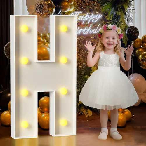 Miniatura 28 de Mixifox Letras V de marquesina de 3 pies, letras grandes iluminadas de 3 pies de alto con luces, letra grande para boda, compromiso, graduación