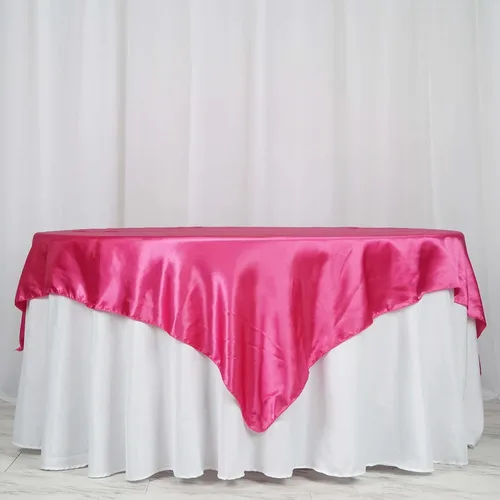 Miniatura 12 de Efavormart Paquete de 5 Sobremanteles Cuadrados de Satén de 60" para Decoraciones de Mesa de Bodas, Catering y Fiestas, Cubierta de Mantel Negro