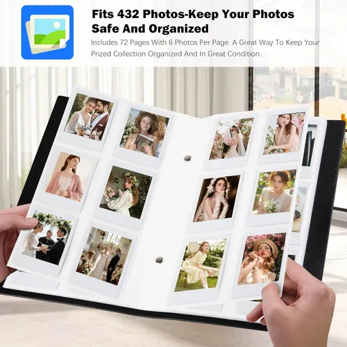 Miniatura 2 de Álbum de fotos de 432 bolsillos para fotos Polaroid de 2 x 3 pulgadas, capacidad extra grande para 432 fotos para Fujifilm Instax Mini 12 11 9 40 90