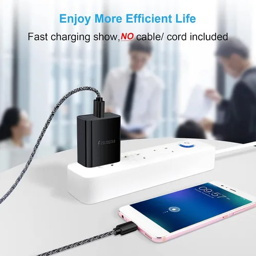 Miniatura 6 de Enchufe de cargador USB, carga rápida 3.0, bloque de carga rápida, caja de cubo para iPhone, Samsung Galaxy S23 A14 A54 S22 S21 Note20 S10 A10e S9
