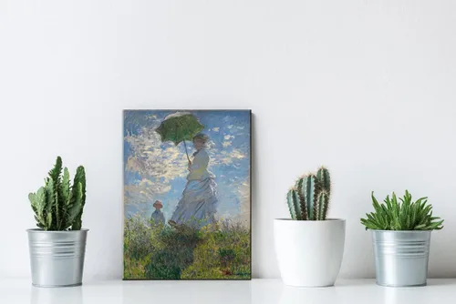 Miniatura 3 de Wieco Art Mujer con un parasol Madame Monet y su hijo Impresiones en lienzo Arte de pared de Claude Monet famosas pinturas al óleo clásicas