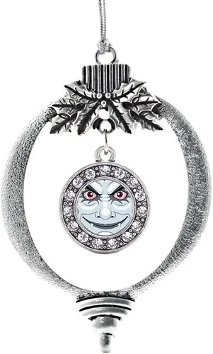 Miniatura 201 de Inspired Silver - Twin One - Adorno festivo de Navidad de plata - Adorno festivo de árbol de Navidad con dije de círculo y circonita cúbica