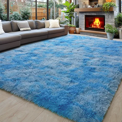 Miniatura 148 de Alfombras de área de 8x10 para sala de estar, alfombra shaggy grande ultra suave y esponjosa para dormitorio, alfombras de felpa mullida Blanco crema