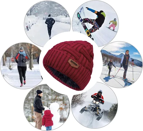 Miniatura 24 de Loritta Gorro de invierno cálido de punto grueso y holgado para hombre