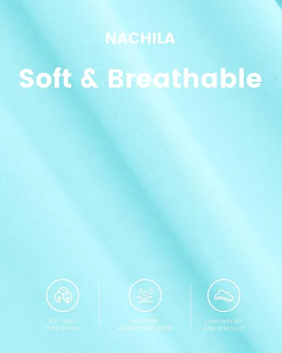 Miniatura 5 de NACHILA Camisones para mujer, viscosa hecha de bambú, cuello en V, manga corta, ropa de dormir fresca