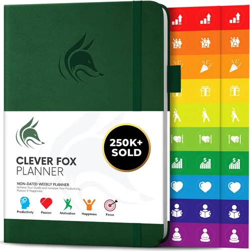 Miniatura 27 de Clever Fox Planificador – Planificador semanal y mensual sin fecha para productividad, gestión del tiempo y objetivos – Diario organizador – A5
