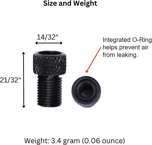 Miniatura 5 de Presta to Schrader - Adaptador de válvula para bicicleta, neumático de válvula Presta inflado con compresor de aire o bomba de bicicleta regular, 6