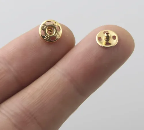 Miniatura 2 de ALLinONE Botones de presión de metal para coser de 0.315 in a presión botones de presión botones de botones para bricolaje artesanía ropa (dorado)