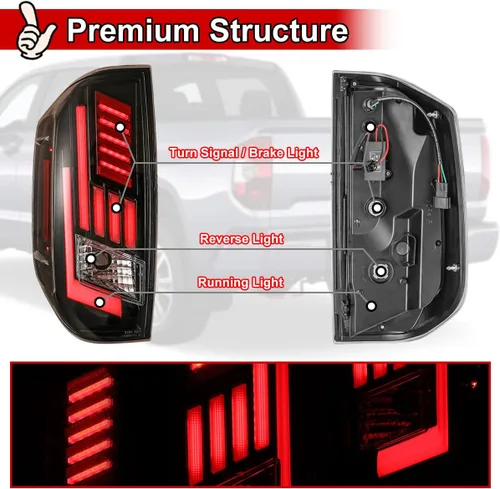 Miniatura 5 de Nixon Offroad Luces traseras para Toyota Tundra 2014 2015 2016 2017 2018 2019 2020 2021 Luces traseras LED Luces traseras Conjunto de luces traseras