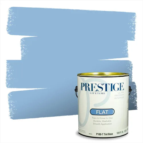 Miniatura 44 de Prestige Paints. - Base y pintura para exteriores en un solo galón, 1 galón. plano, comparable con Sherwin Williams Topsail. SW159-azul hechizante.