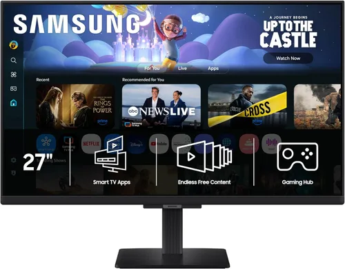 Samsung Monitor inteligente FHD de 27 pulgadas serie M5 (M50F) con TV en streaming, altavoces, HDR10, Gaming Hub, múltiples puertos, rastreador de
