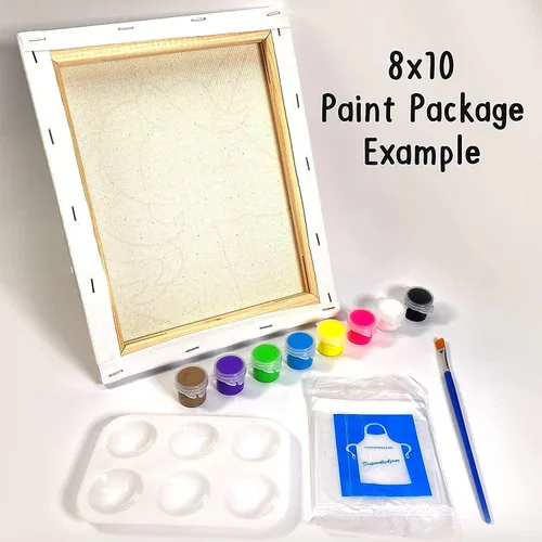 Miniatura 7 de Kit de pintura en lienzo para tenis, juego de arte de lienzo predibujado de 2 unidades de 8 x 10, pintura y sorbo para manualidades para adultos