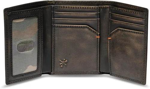 Miniatura 14 de House of Jack Co. Billetera triple Trifold de cuero para hombre Piel de vaca de grano completo con acabado pulido a mano Cartera