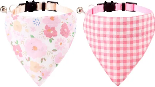 Miniatura 32 de Collares de gato KZHAREEN para Pascua, separables con bandana y campana, collar ajustable para gatito, perrito pequeño, niñas y niños Pascua-2