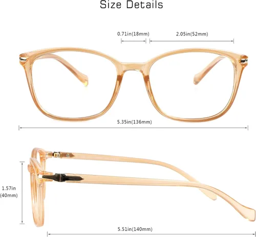 Miniatura 3 de VisionGlobal Lentes de bloqueo de luz azul para mujeres/hombres, antifatiga ocular, lectura de computadora, gafas de TV, elegante marco cuadrado