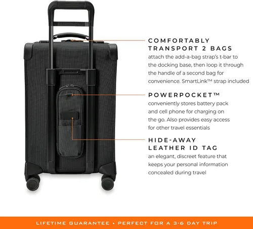 Miniatura 7 de Briggs & Riley Spinner, Negro, 22-inch Baseline Essential Carry-On, Briggs & Riley Spinners de línea base