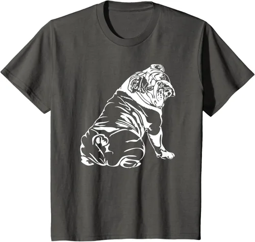 Miniatura 76 de Gracioso Bulldog Inglés playera perro Hund playera regalo, Azul (Heather blue)