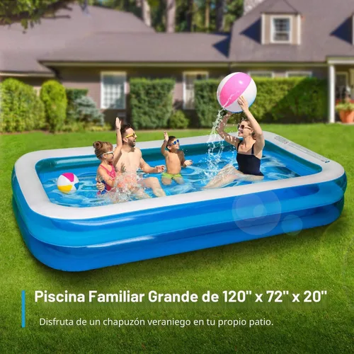 Miniatura 2 de Piscina inflable para niños, centro de natación familiar para niños, piscina de tamaño completo para niños, adultos, piscina fácil de configurar