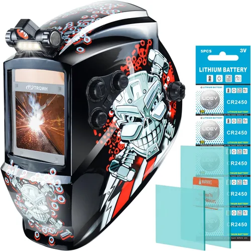 Miniatura 17 de TRQWH Welding Helmet Auto Darkening Large Viewing True Color Solar Powered Welding Mask with 4 Arc Sensor Adjustable Wide Shade Range 4~5-8/9-13